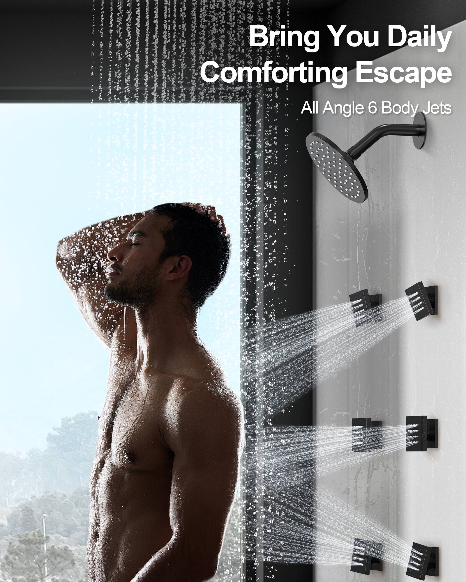 Bring You Daily Comforting Escape  
All Angle 6 Body Jets