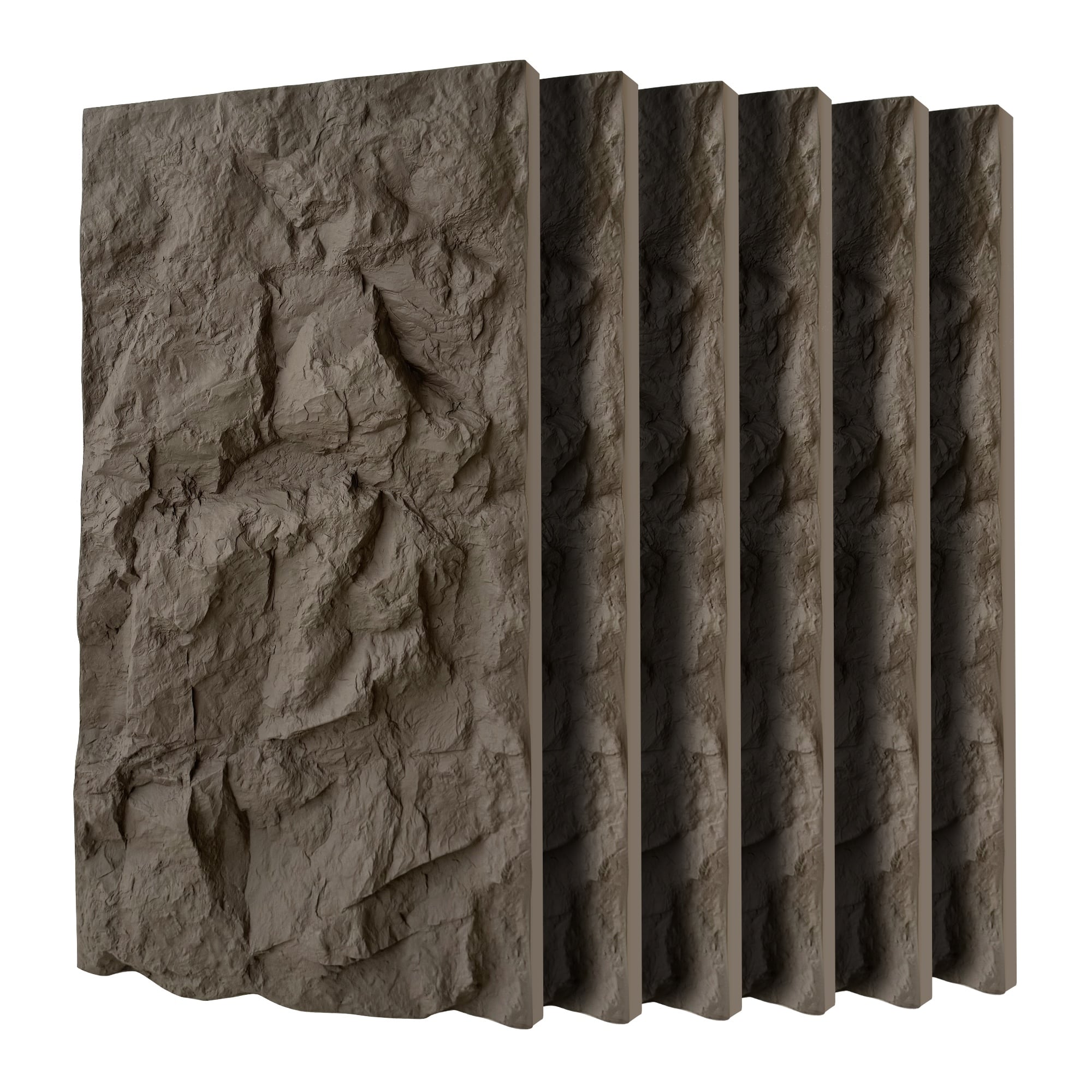 Boyel Living - 6-Pack 23.62-in x 47.24-in 3D Faux Stone Polyurethane Wall Panel - Space Black