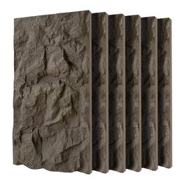 Boyel Living - 6-Pack 23.62-in x 47.24-in 3D Faux Stone Polyurethane Wall Panel - Space Black