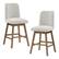 Angle. OSP Home Furnishings - Finley 30" Swivel Barstool 2-Pack - Parchment/Med Oak.