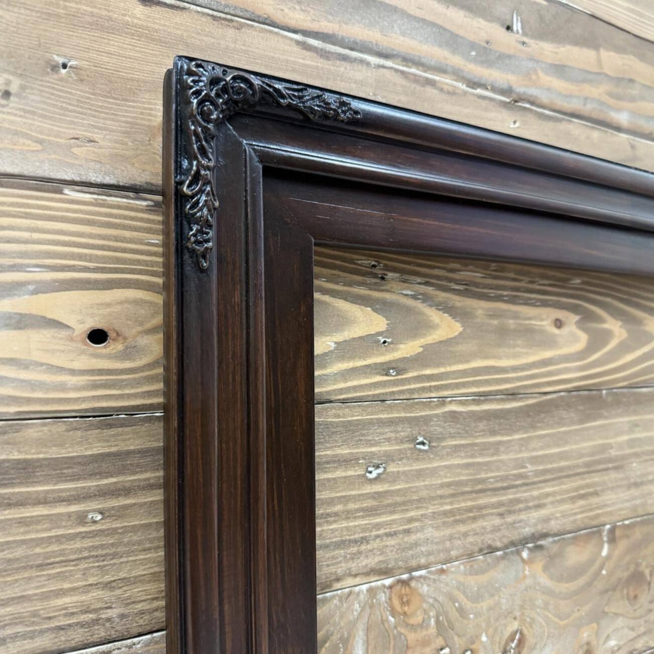 Alt View 1. LAREDO FRAME FACTORY - 75 inch Hisense Canvas TV Ornate frame, Canvas TV by Hisense - DARK WALNUT.