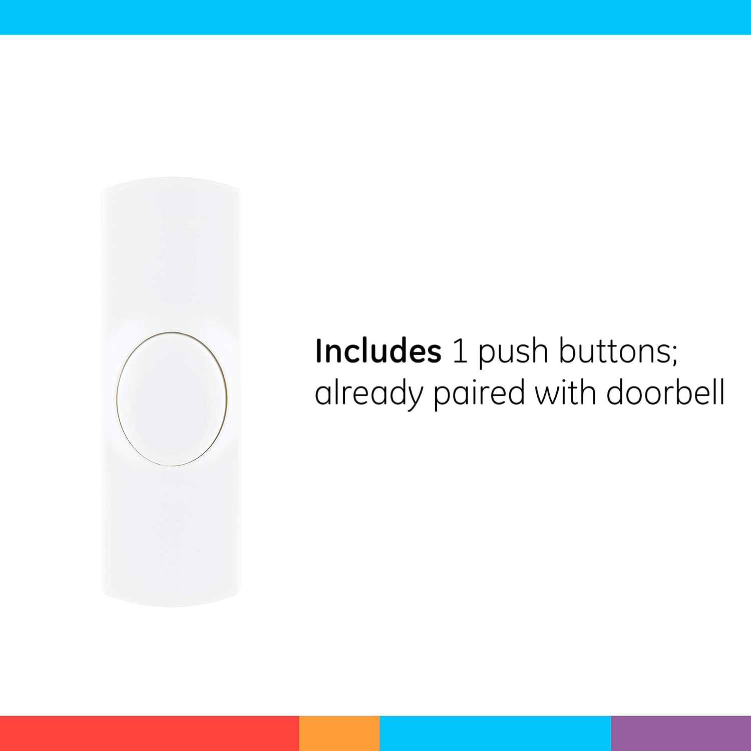 Includes 1 push button; already paired with doorbell