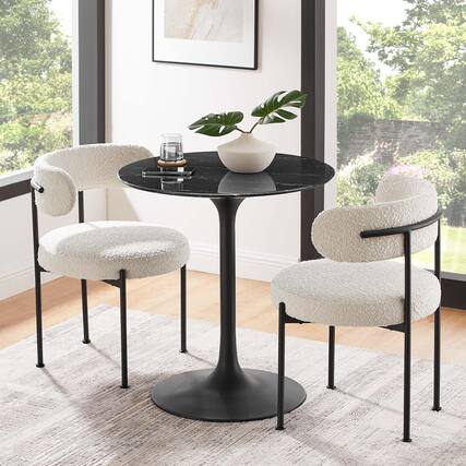 Front. Modway - Lippa Round 28" Dining Table - Black Black.
