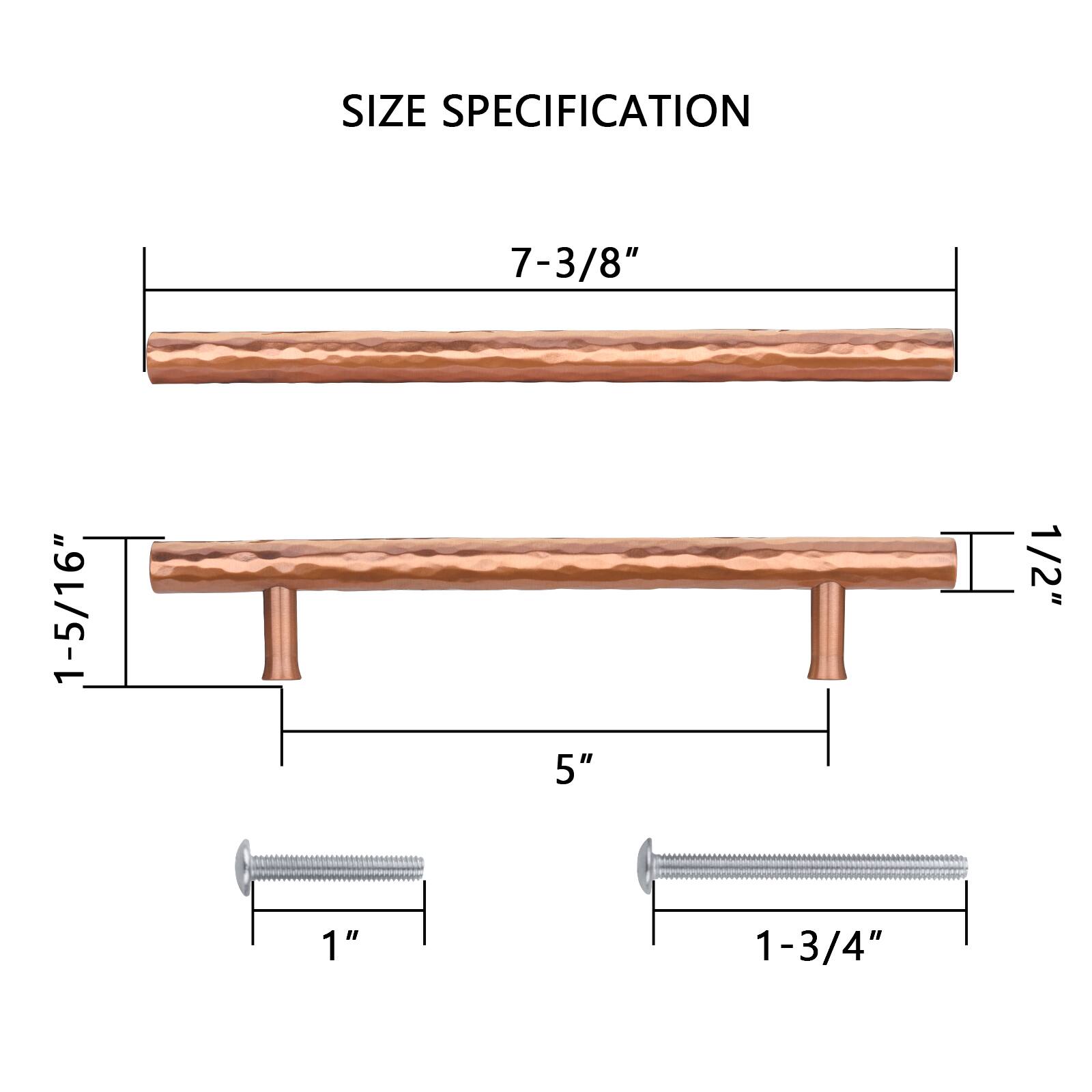 SIZE SPECIFICATION

7-3/8"  
1-5/16"  
5"  
1/2"  
1"  
1-3/4"