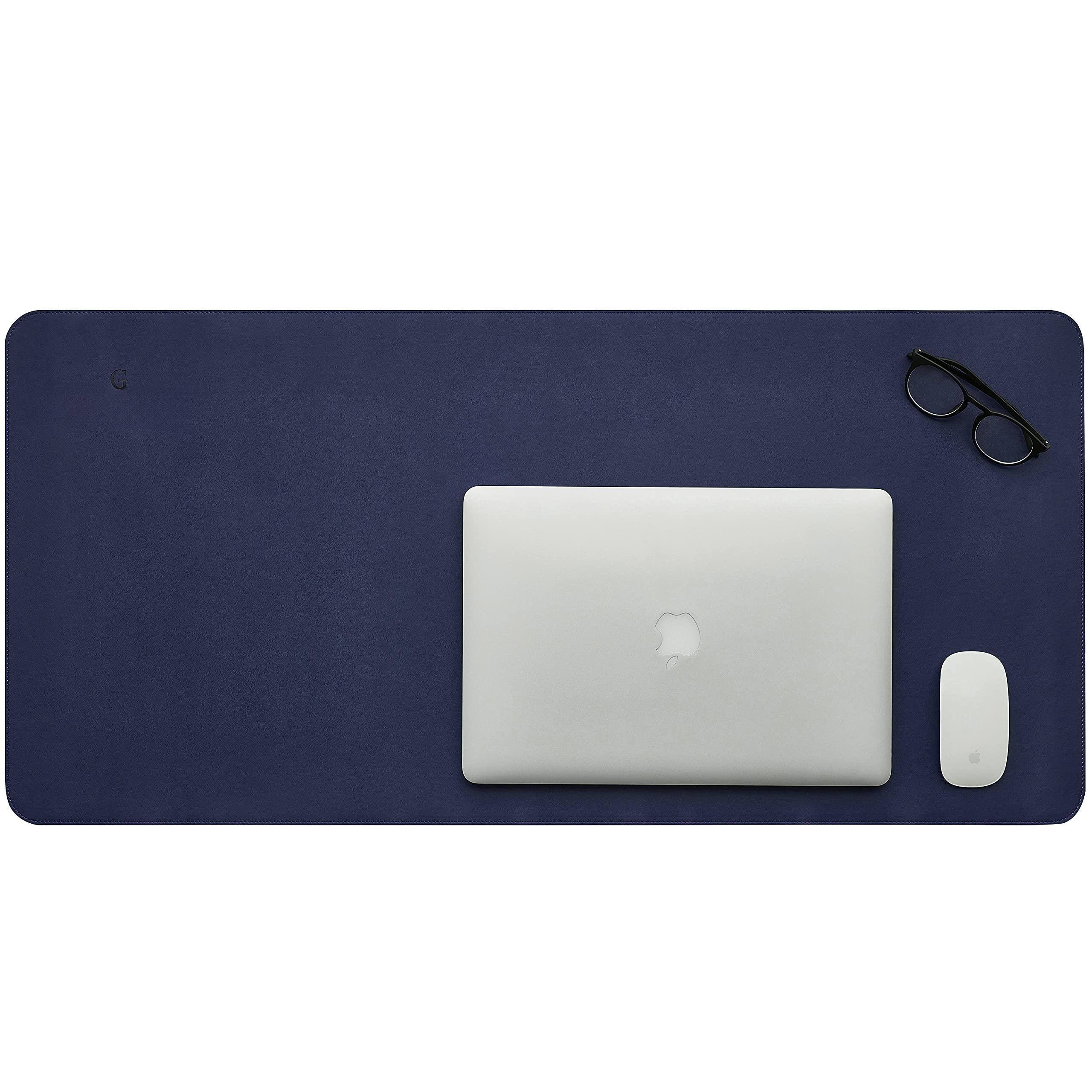 Back. Fabibe - Desk Mat Writing Pad - Office  Large 36" X 17" Navy Blue Mats On Top Of Desks Gift Ready Elegant Computer Cover Prote... - Black Large.