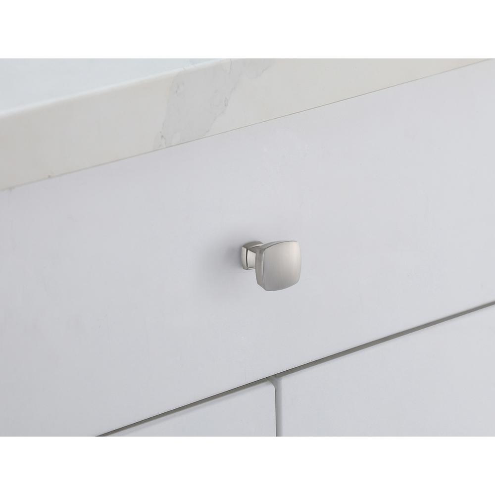Alt View 1. Elegant Decor - Irvin 1.3" Brushed Nickel Square Knob Multipack (Set of 10) - Brushed Nickel.