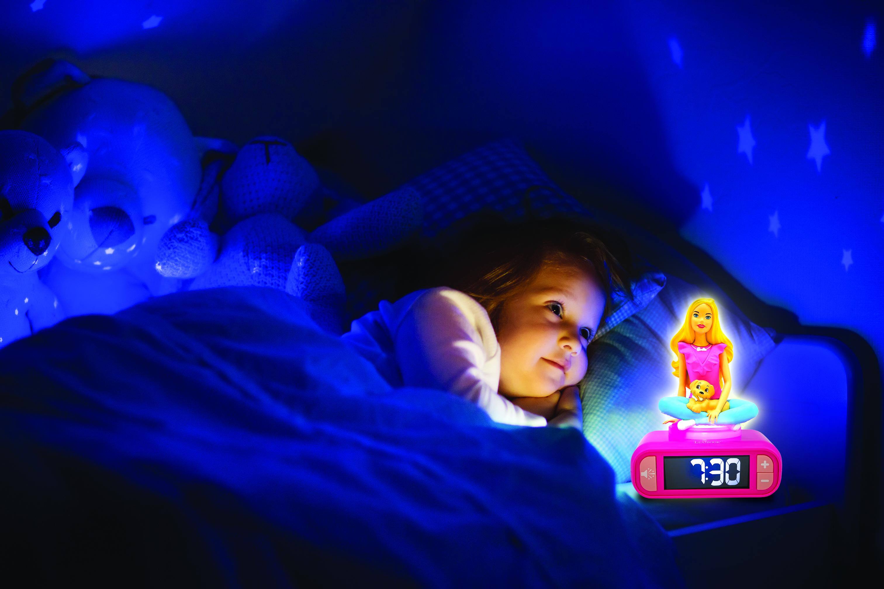 Alt View 9. Lexibook - Barbie Digital Alarm Clock with 3D Night Light & Sound Effects - PINK.