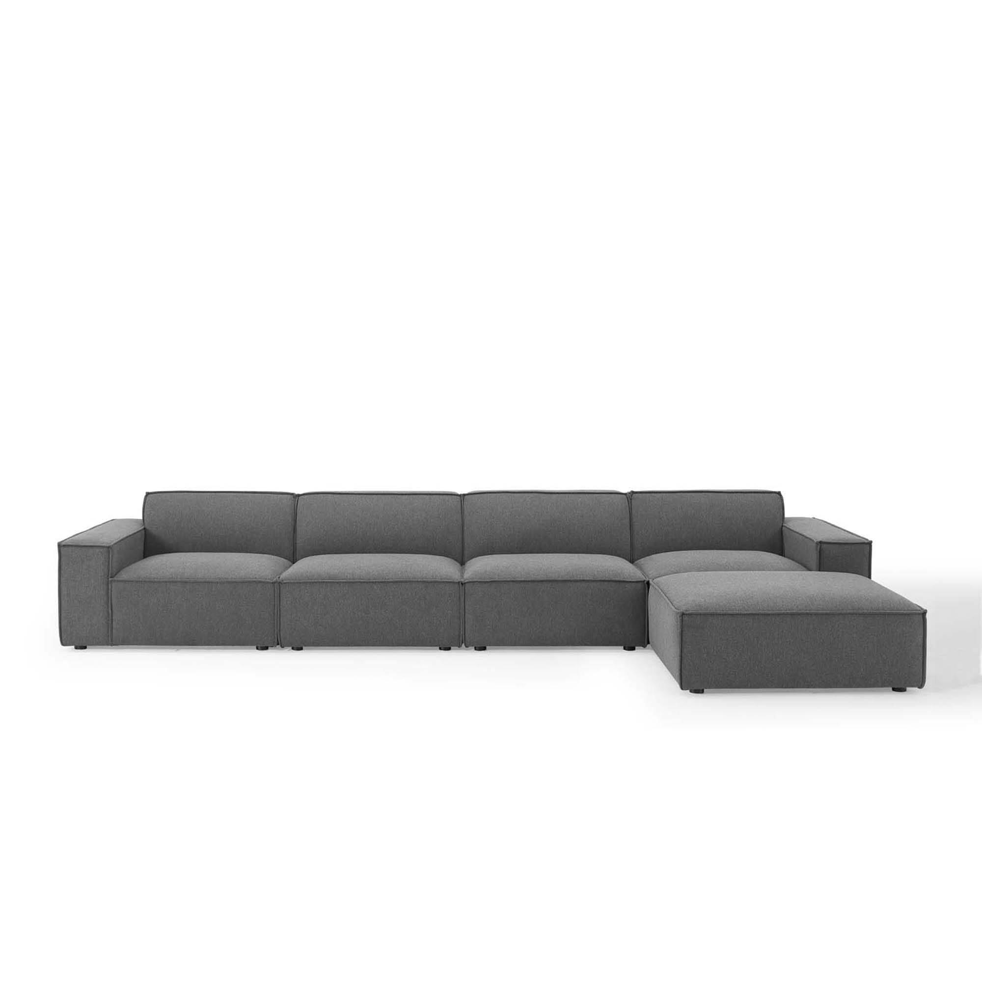 Angle. Modway - Restore 5-Piece Sectional Sofa by Modway - Brown.