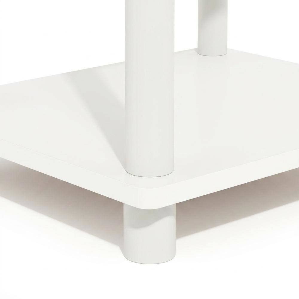 Alt View 2. FurniFact - 3-Tier Open Storage End Table with USB and Type-C Charging Ports - White/White.