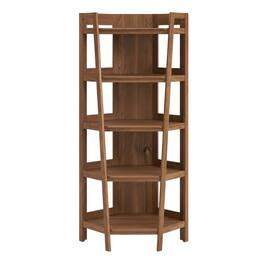 FurniFact - corner bookshelf with spacious shelves and modern design - Brown