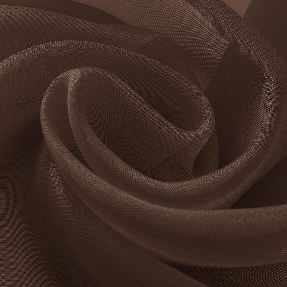 Left. RT Designers Collection - RT Designers Celine Sheer Rod Pocket Curtain Panel - 55x90" Chocolate - chocolate.
