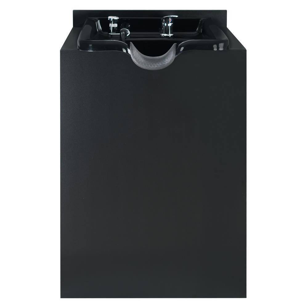 Left. Winado - Backwash Shampoo Station Shampoo Bowl with Cabinet Hair Wash Sink for Salon Spa - Black.