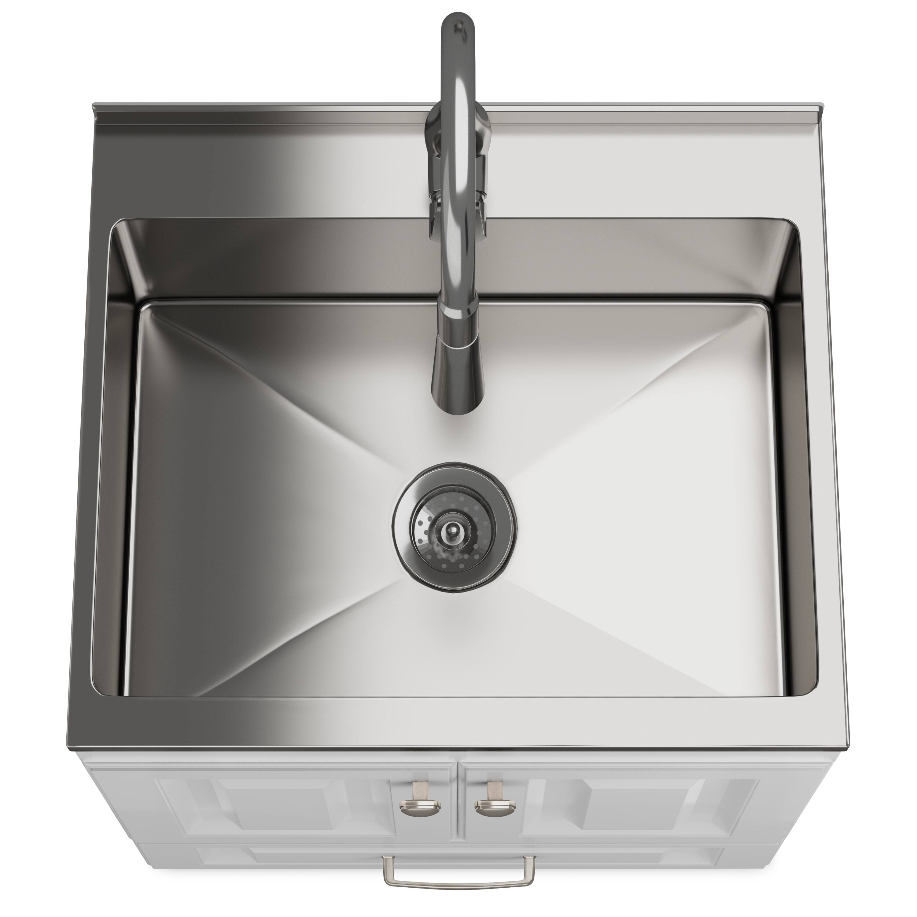 Alt View 1. Simpli Home - Lawrence  All-in-One 24-inch Utility Sink & Cabinet - Pure White.