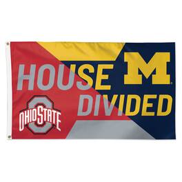 WinCraft - Ohio State Buckeyes vs Michigan Wolverines 3' x 5' Single-Sided Deluxe House Divided Flag - Multicolor