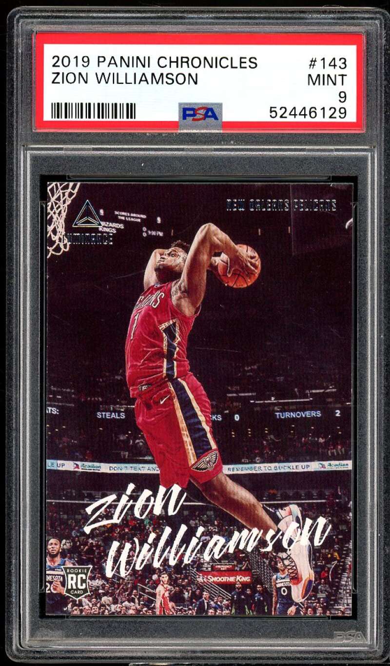 2019 PANINI CHRONICLES #143 ZION WILLIAMSON MINT 9 PSA 52446129

VZARDS KINGS 9:20 T.EC UALERNS TELICANS GUAS TS: STEALS KS 0 TURNOVERS 2 LE UP UP DONT TEXT AND REMEMBER TO BUCKLE

Zion Williamson SHOOTING KING 2 CARD O