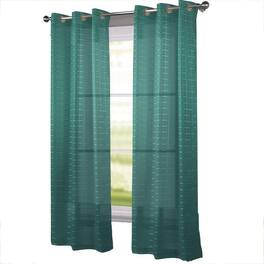 RT Designers Collection - Wanda Box Voile Light Filtering One Grommet Curtain Panel 54" x 90" - Teal
