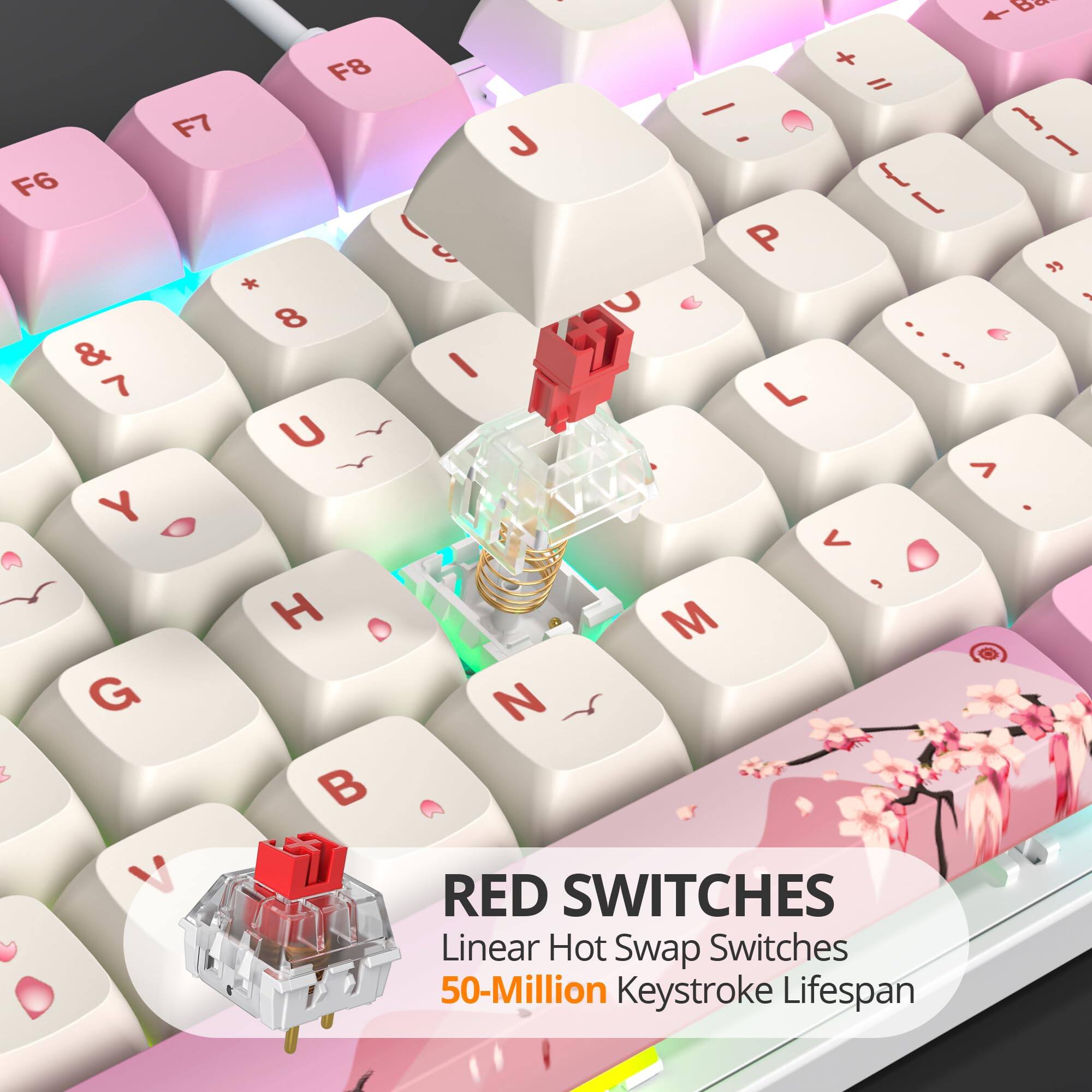 RED SWITCHES  
Linear Hot Swap Switches  
50-Million Keystroke Lifespan