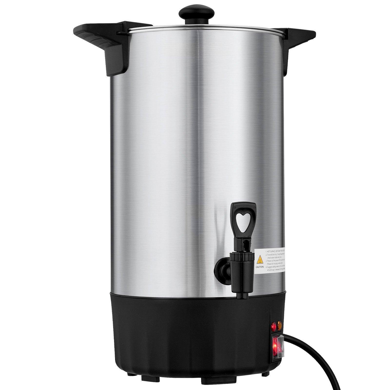 Alt View 9. Glintex - Commercial Coffee Urn 60 Cup Large Hot Beverage Dispenser Quick Brew Stainless Steel Coffee Maker for Business Party - Silver.