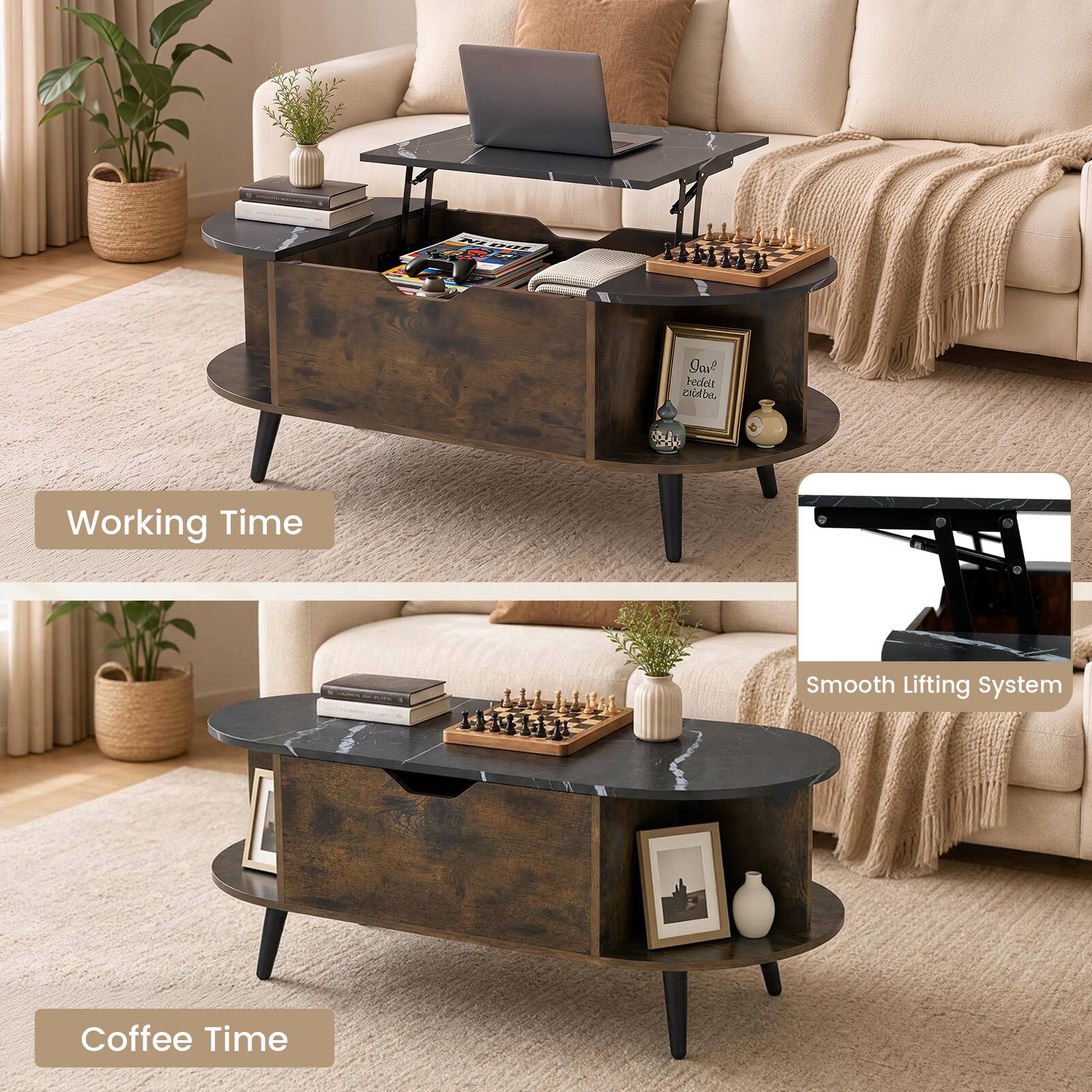 NO EUUIZ Dc becait Ddb Working Time Smooth Lifting System Coffee Time