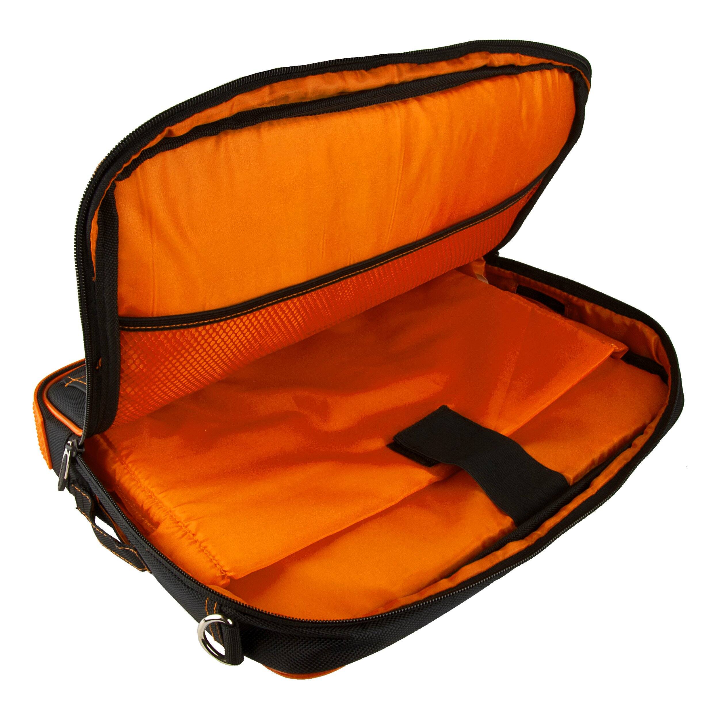 Alt View 4. Vangoddy - Messenger Bag 15-17.3-inch Laptop/Tablet NBKLEA786 Pindar Nylon Shoulder Bag - Black/Orange.