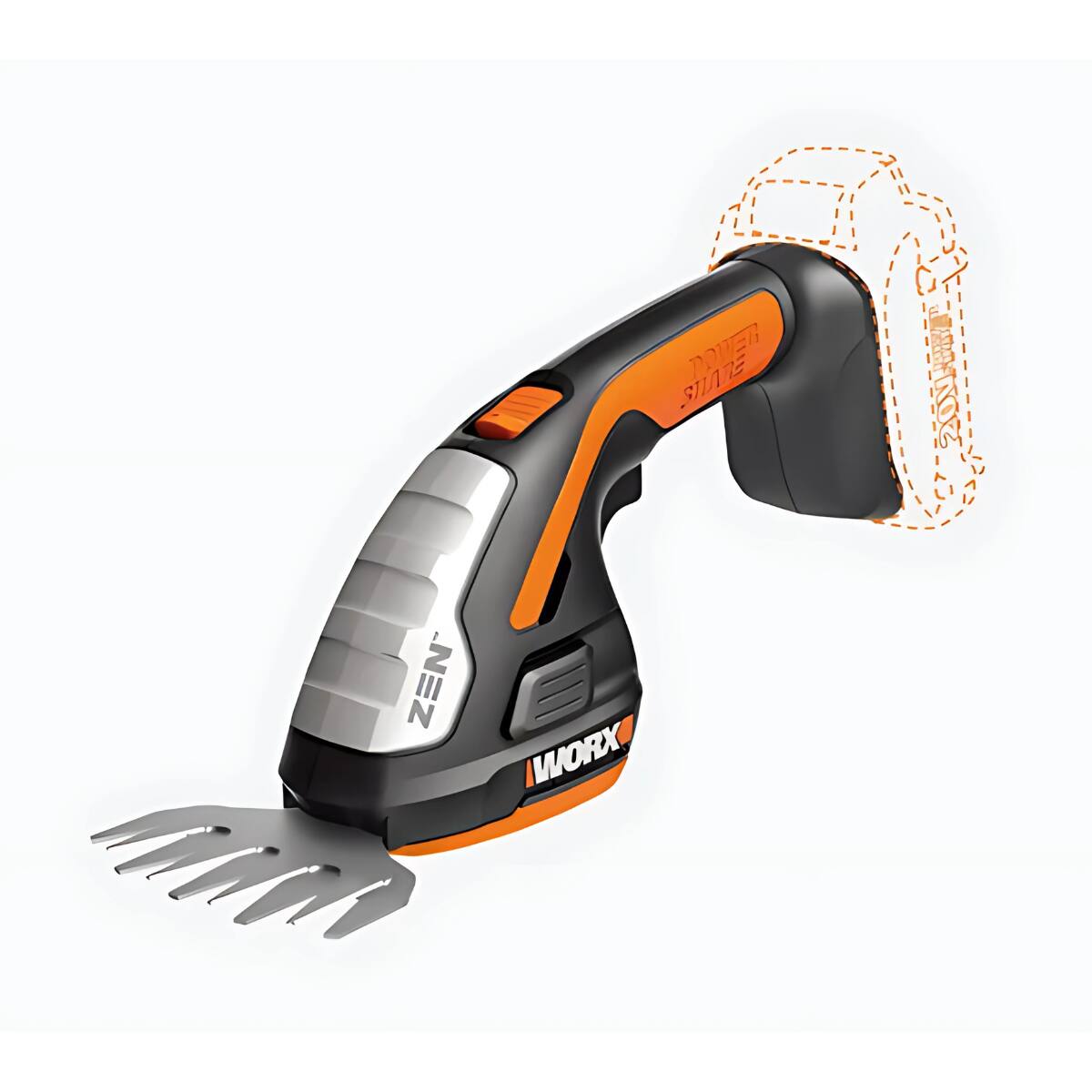WORX - WG801.9 20V Power Share 4" Cordless Shear and 8" Shrubber Trimmer - Tool Only - Black