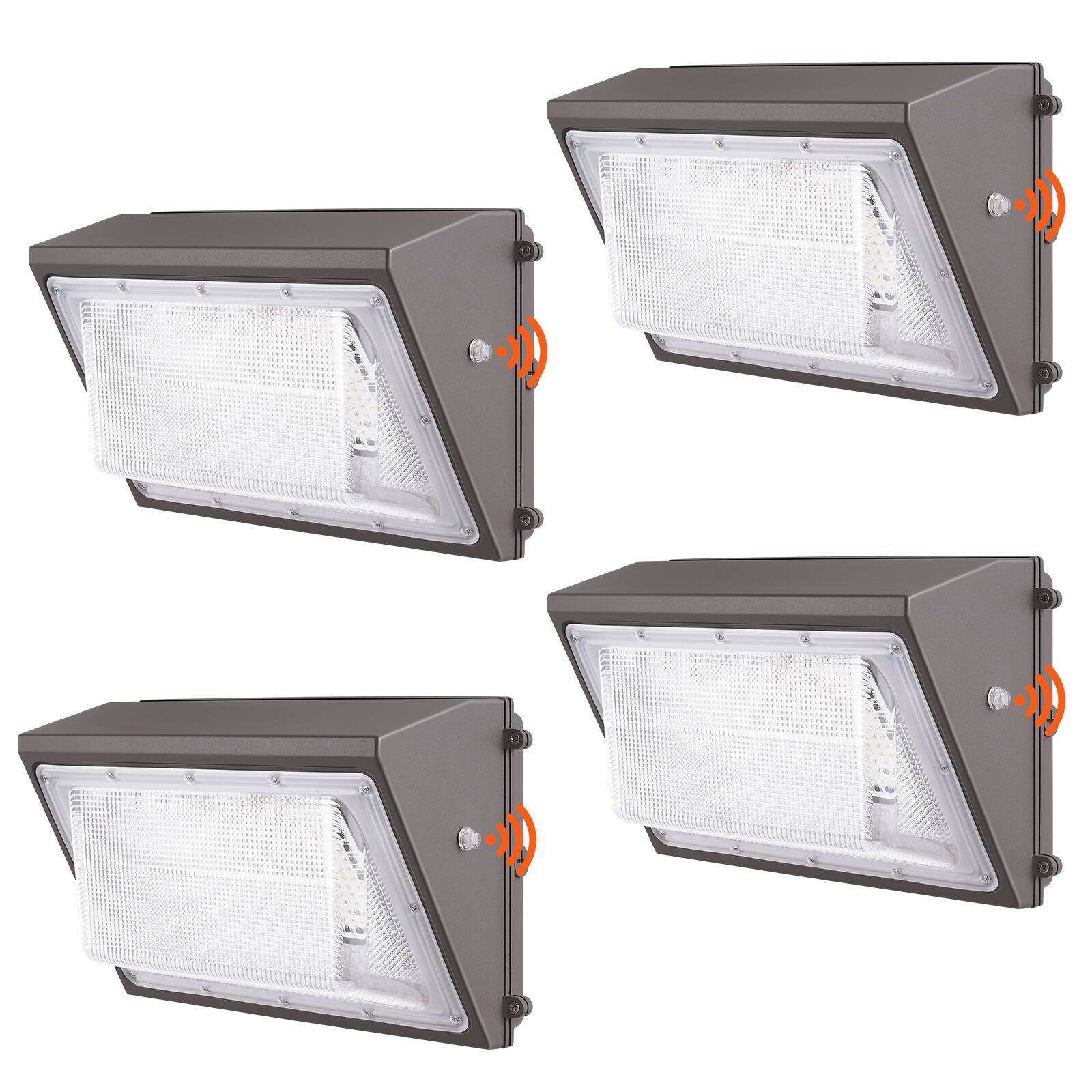 Front. VEVOR - 4PCs LED Wall Pack Lights, 120W 11000LM, 5000K Commercial Outdoor Lights Security Lighting Fixture - Grey.