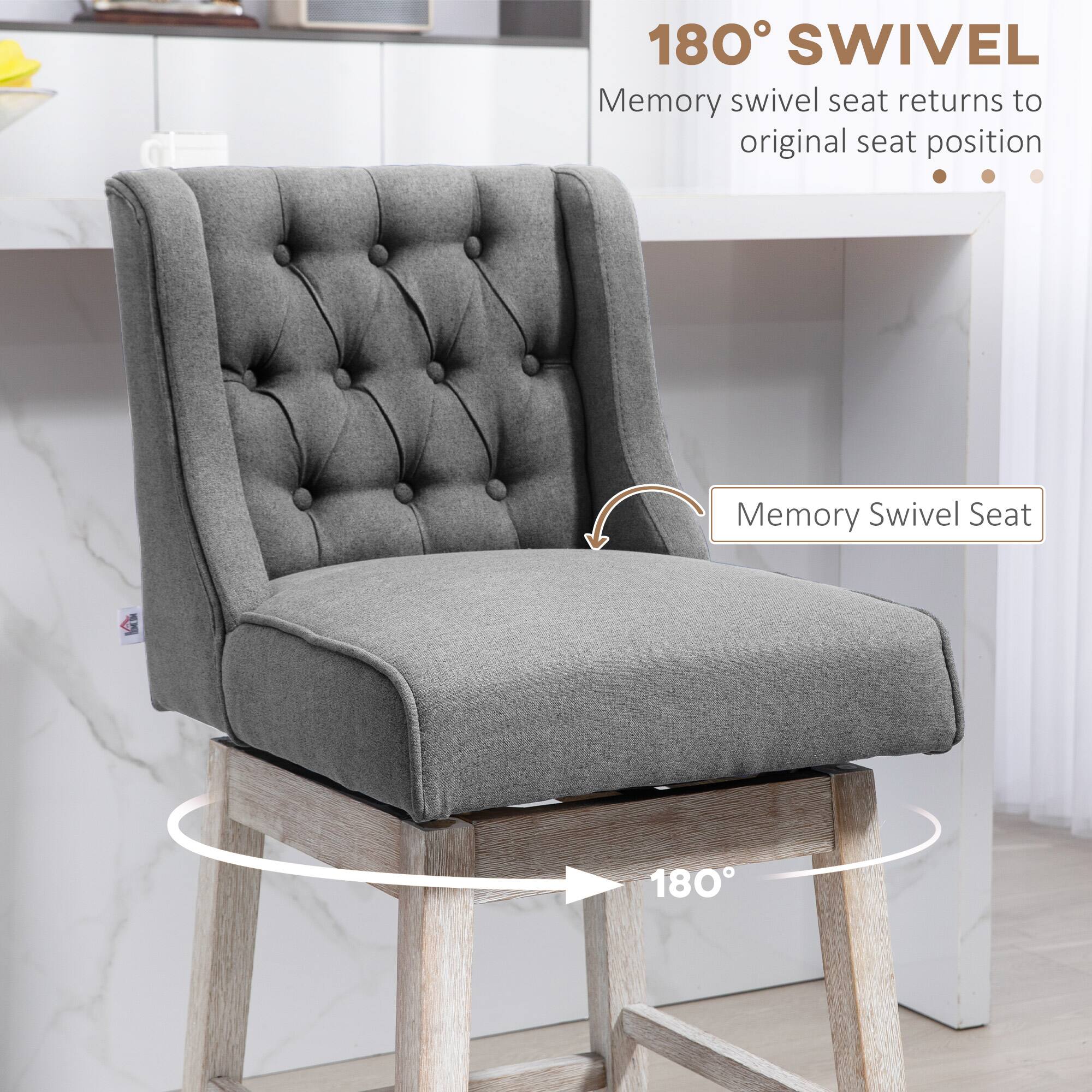 180° SWIVEL  
Memory swivel seat returns to original seat position  

Memory Swivel Seat