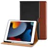 Front. DTTO - Case for iPad 9th/8th/7th Generation 10.2 Inch 2021/2020/2019, Premium Leather Folio Stand - Auto Wake/Sleep - Black Brown.