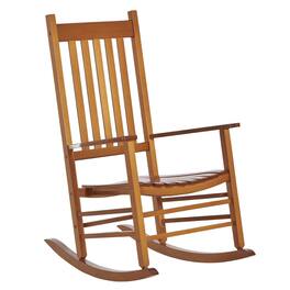 Outsunny - Outdoor Rocking Chair, Patio Wooden Rocking Chair with Smooth Armrests, High Back for Garden, Balcony, Porch - Natural Wood