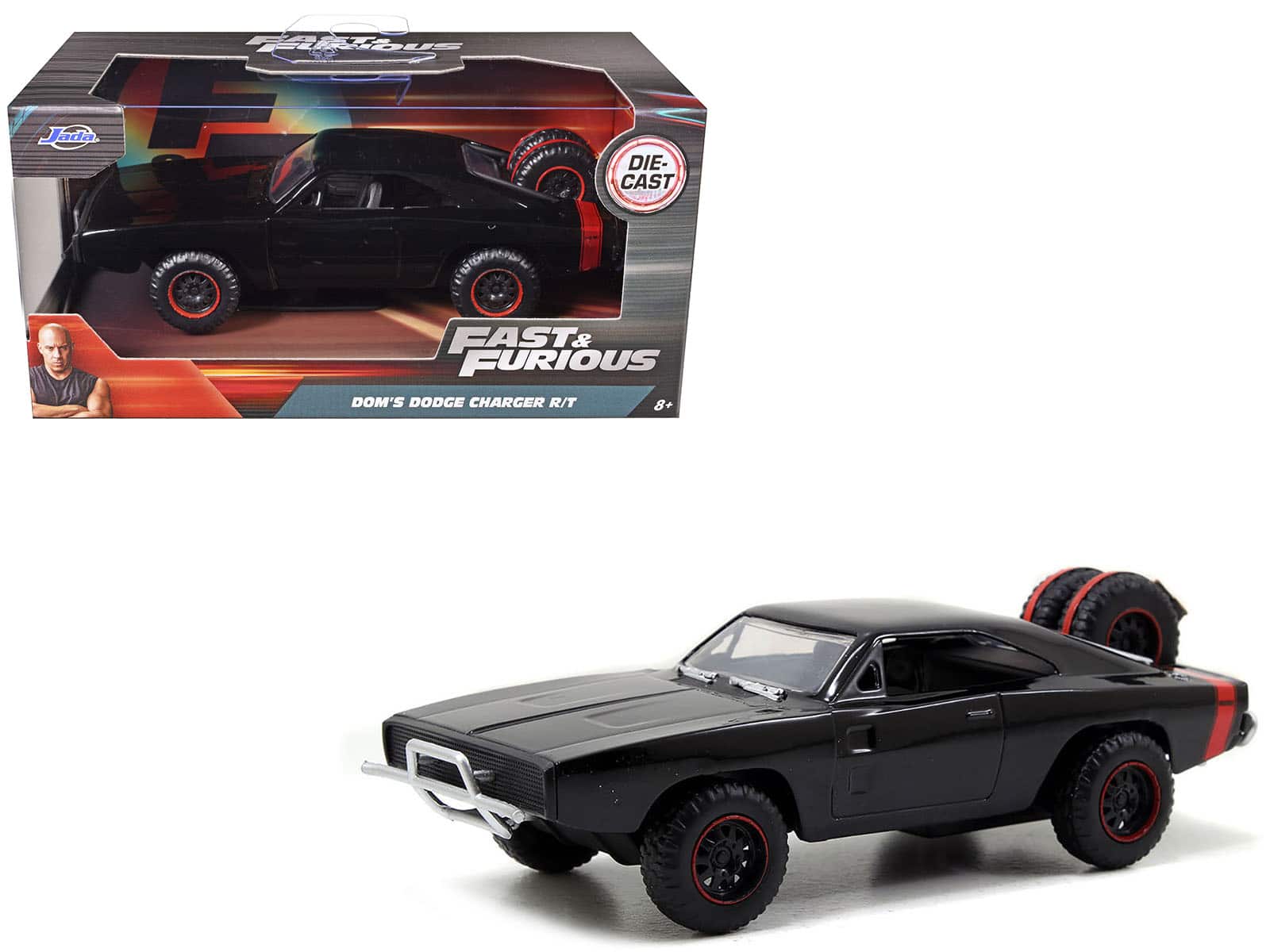 Dom's 1970 Dodge Charger R/T Off Road Version "Fast & Furious 7" Movie 1/32 Diecast Car Model by Jada - Black