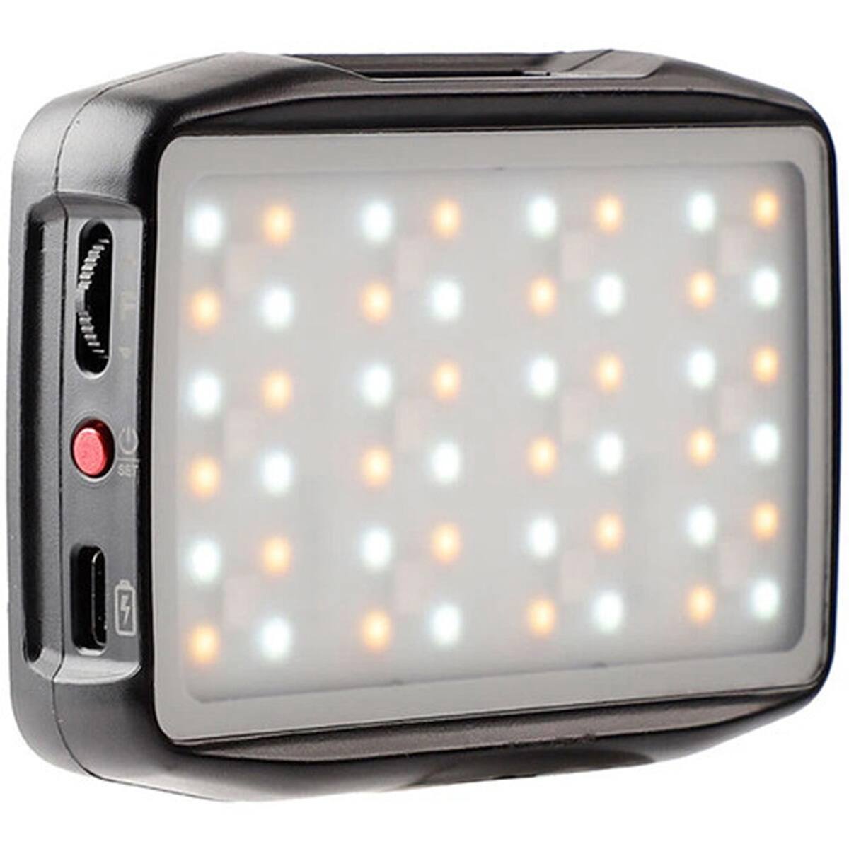 Front. Falconeyes - Falconeyes PockeLite F7 mini RGB & Variable Color LED Light with Diffuser & Grid.