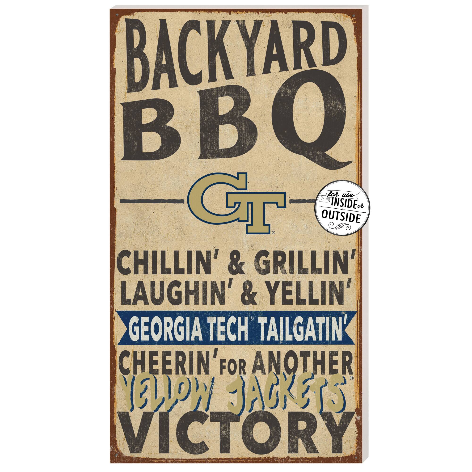 Georgia Tech Yellow Jackets 11'' x 20'' Indoor/Outdoor BBQ Sign