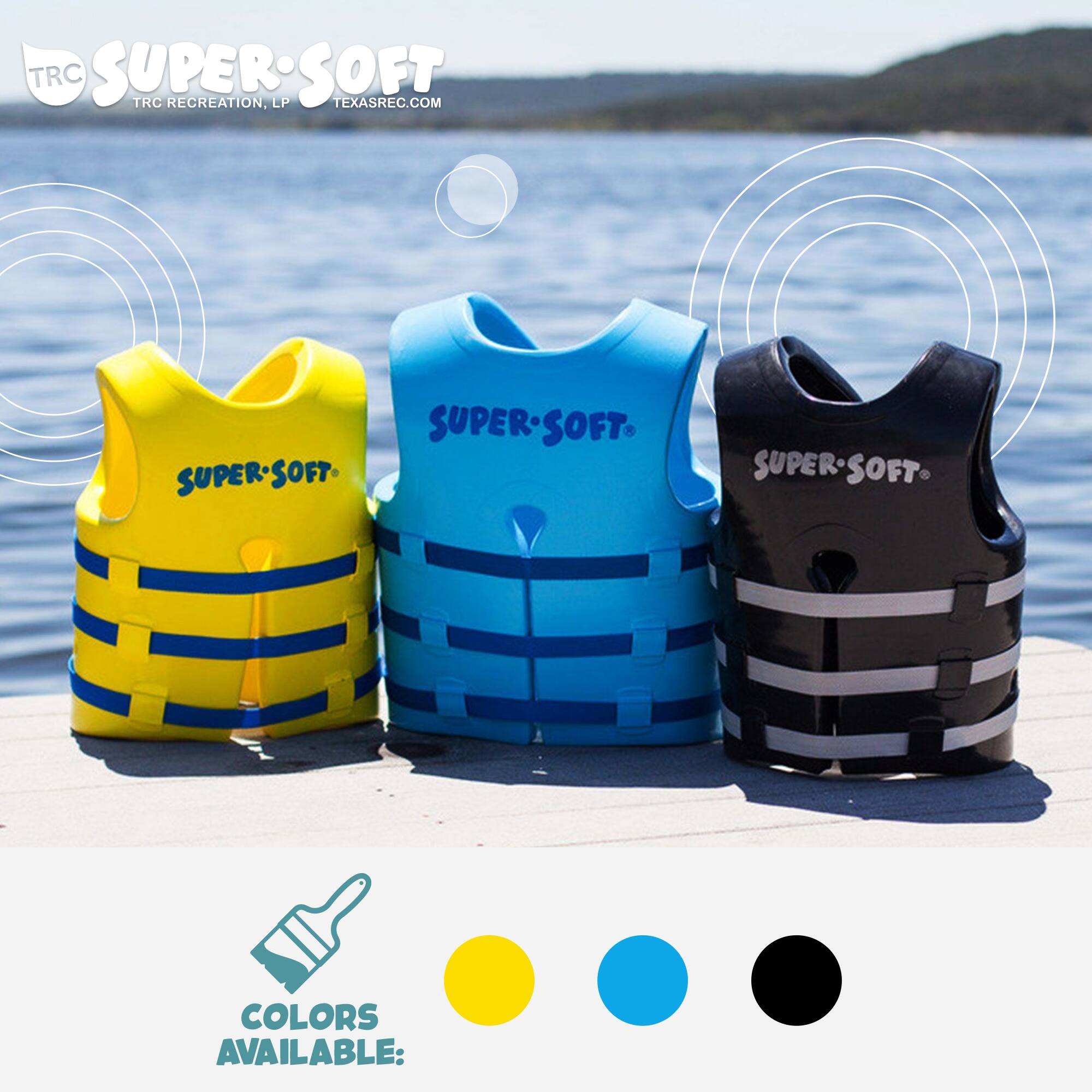 TRC SUPER-SOFT  
TRC RECREATION, LP  
TEXASREC.COM  

COLORS AVAILABLE:  
- Yellow  
- Blue  
- Black