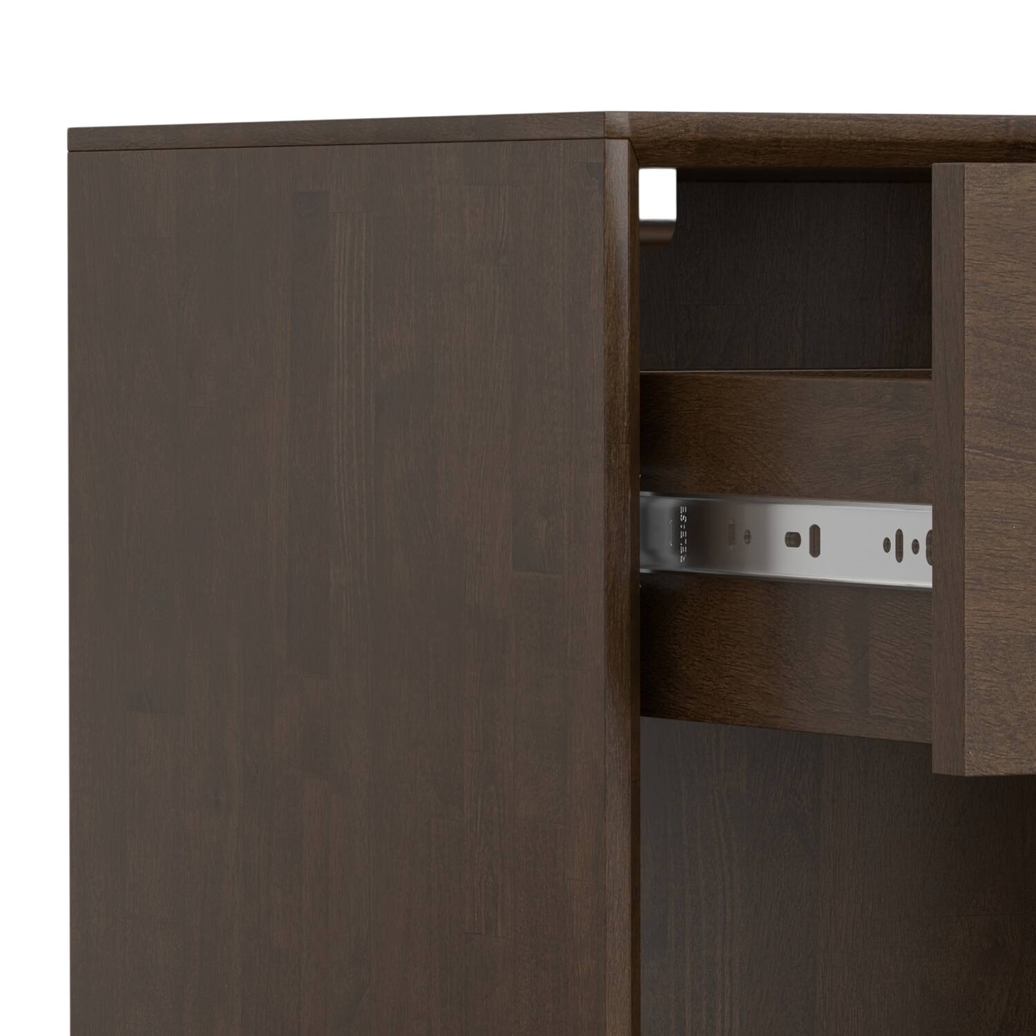 Alt View 6. Simpli Home - Simpli Home Banting 20 inch Wide Solid Wood Mid Century Nightstand in Walnut Brown - Walnut Brown.