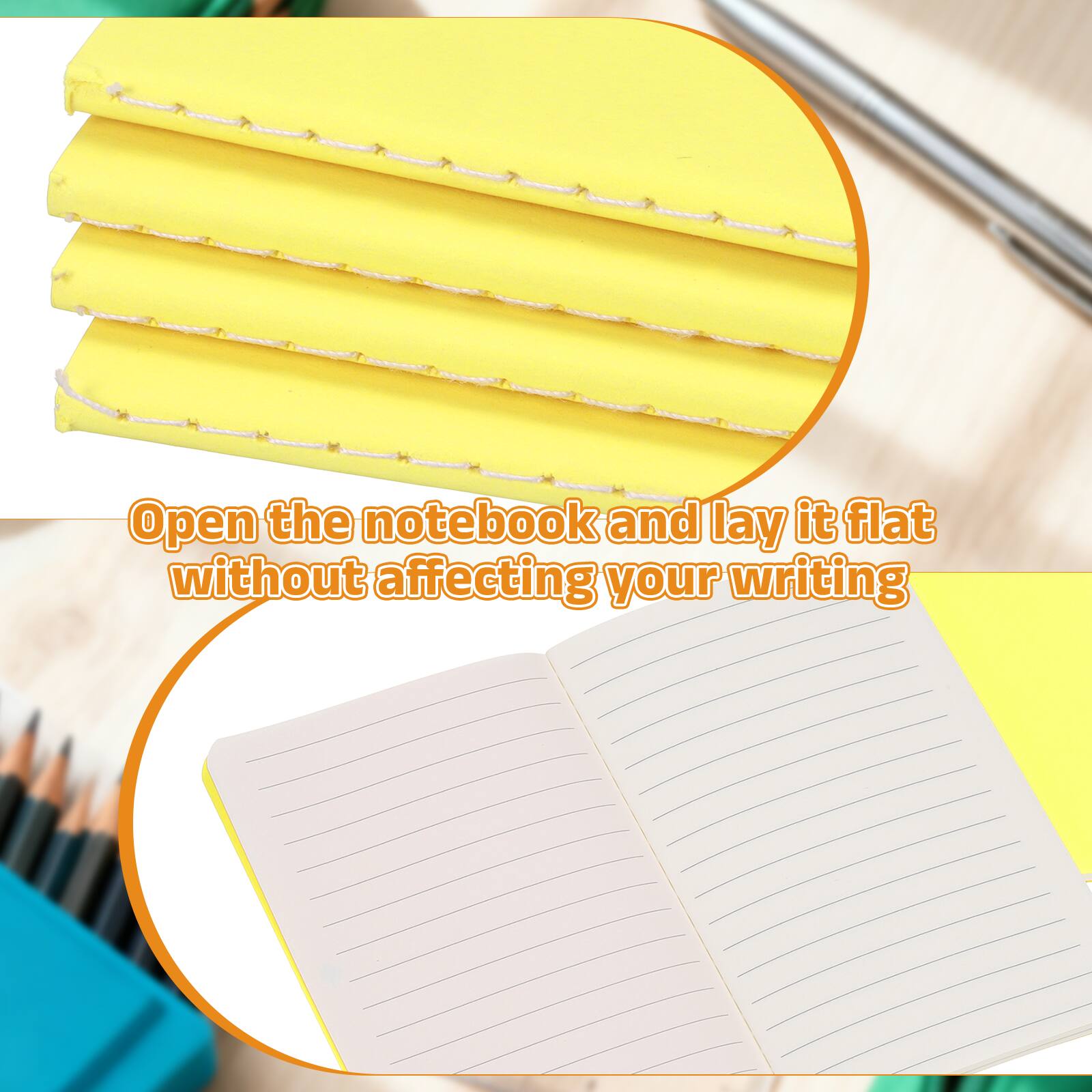 Open the notebook and lay it flat without affecting your writing