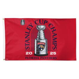 WinCraft - Florida Panthers 2025 Stanley Cup Champions Locker Room 3' x 5' On-Ice Single-Sided Deluxe Flag - Multicolor