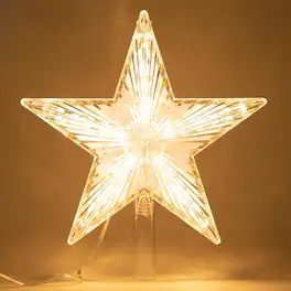 PARKER SLATER - 8.7" Star Tree Topper – Warm White Light, Fits Most Christmas Trees - Warm Light