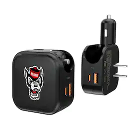 Keyscaper - NC State Wolfpack 2-in-1 USB A/C Charger - Black