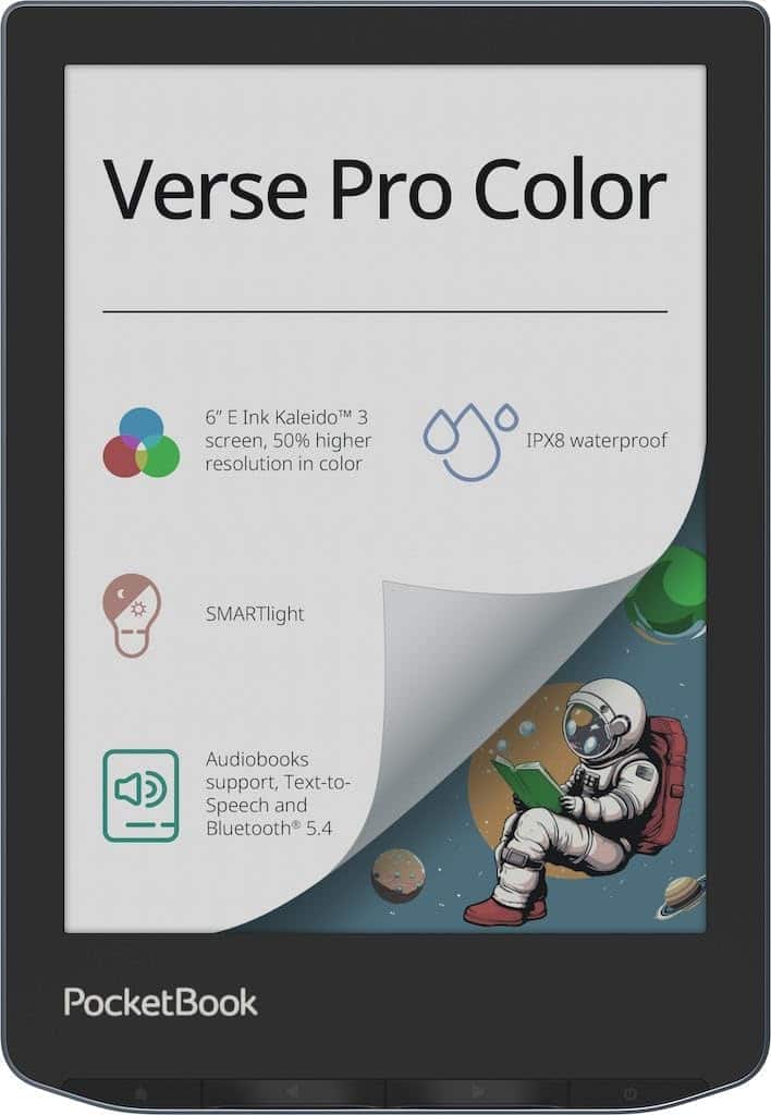 PocketBook - Verse Pro Color | 6" e-Reader | Color Screen | Text-to-Speech & Bluetooth | Audio | SMARTlight | Waterproof - 2025 - Stormy Sea