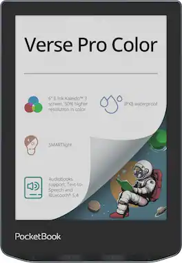 PocketBook - Verse Pro Color | 6" e-Reader | Color Screen | Text-to-Speech & Bluetooth | Audio | SMARTlight | Waterproof - 2025 - Stormy Sea