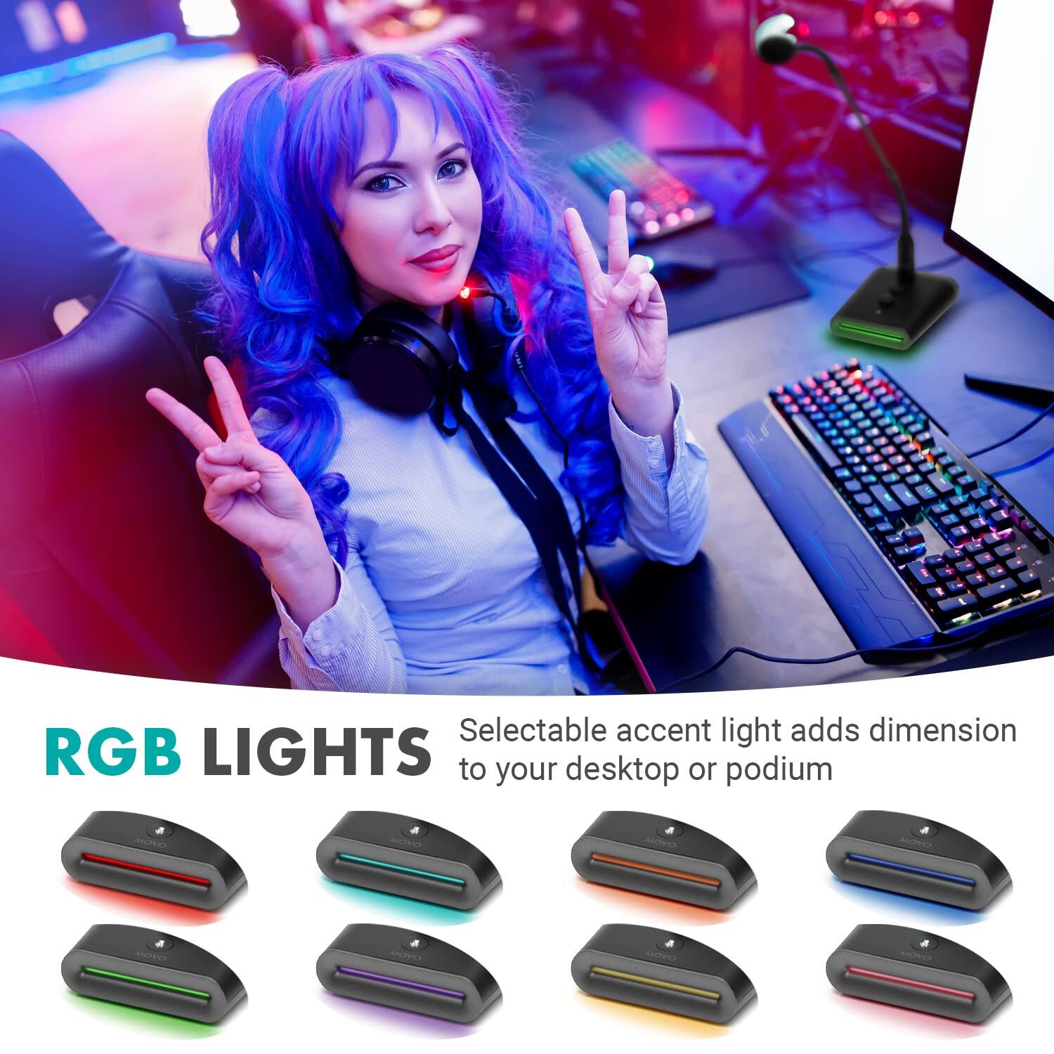 &  
Selectable accent light adds dimension RGB LIGHTS to your desktop or podium  
MOVO  
MOVO  
MOVO  
MOVO  
MOVO  
MOVO  
MOVO  
MOVO
