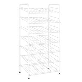 Oumilen - 7-Tier White Metal Can Storage Rack, Freestanding Rolling-Free Pantry Can Organizer for Canned Food & Soda Drinks - White