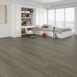 Dotfloor - Superoak SEKET Laminate Flooring - 48"x7.7" Planks, 8 Planks/Box (20.56 sq ft/Box), 12mm Thick, AC4 Wear Rating - Gray Oak