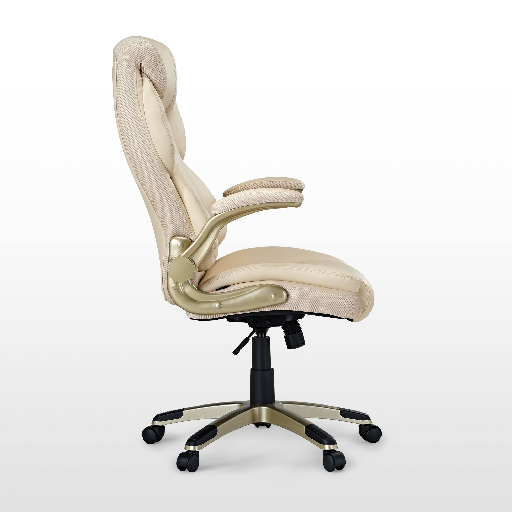 EUREKA ERGONOMIC Executive Office Chair, Silicone Leather Office Chair High Back, Ergonomic Desk Chair, Big and Tall with Adjustable Swivel Rolling for Home Office, Off-White