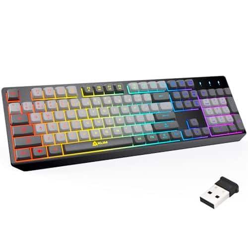Earthley Blooms - Blaze & Chroma Wireless Bundle - Gaming And Mouse Combo Responsive Durable Backlit Rgb Long-lasting Built-in - Gray