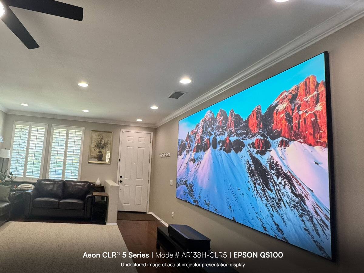 Aeon CLR® 5 Series | Model# AR138H-CLR5 | EPSON QS100  
Undoctored image of actual projector presentation display