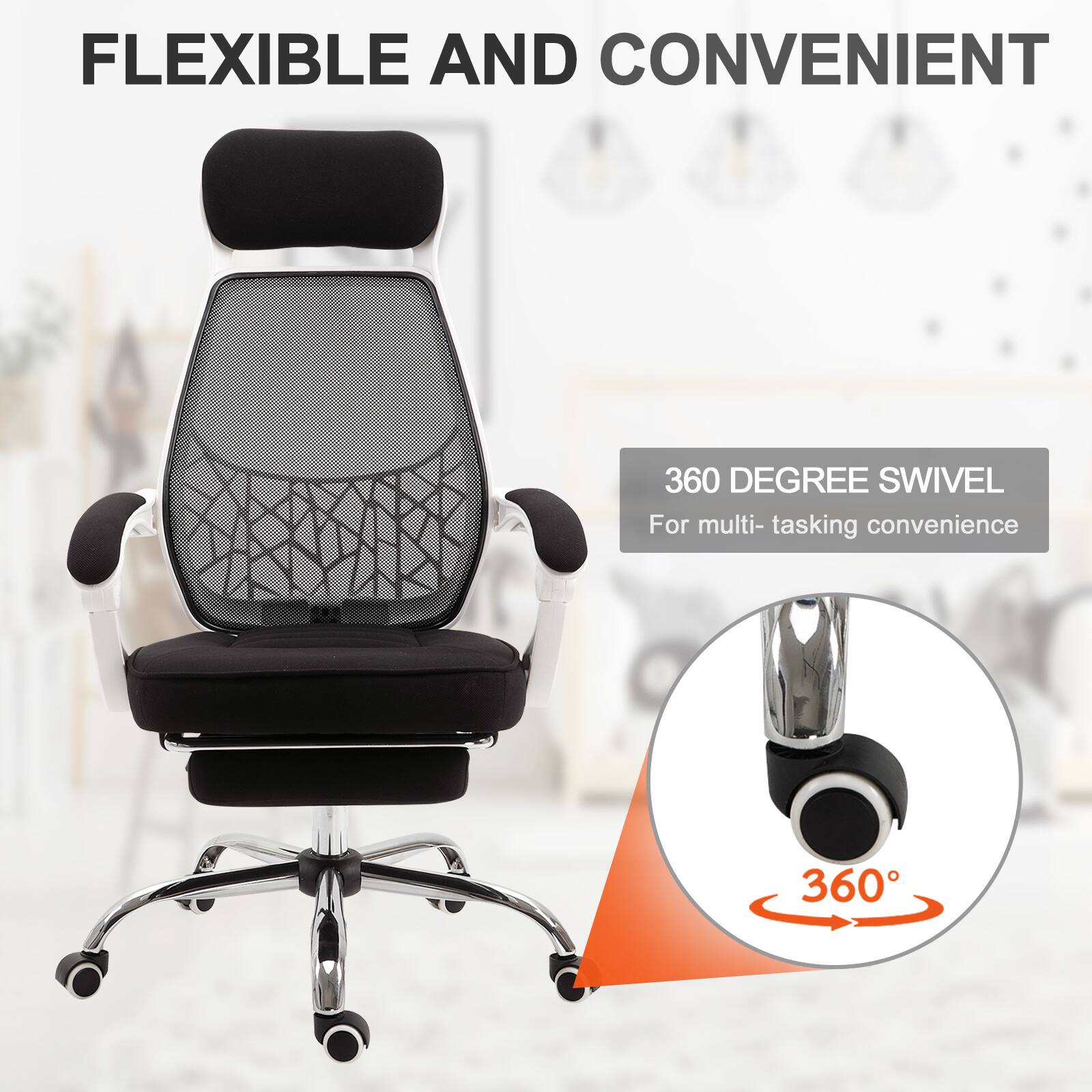 FLEXIBLE AND CONVENIENT

360 DEGREE SWIVEL
For multi-tasking convenience
