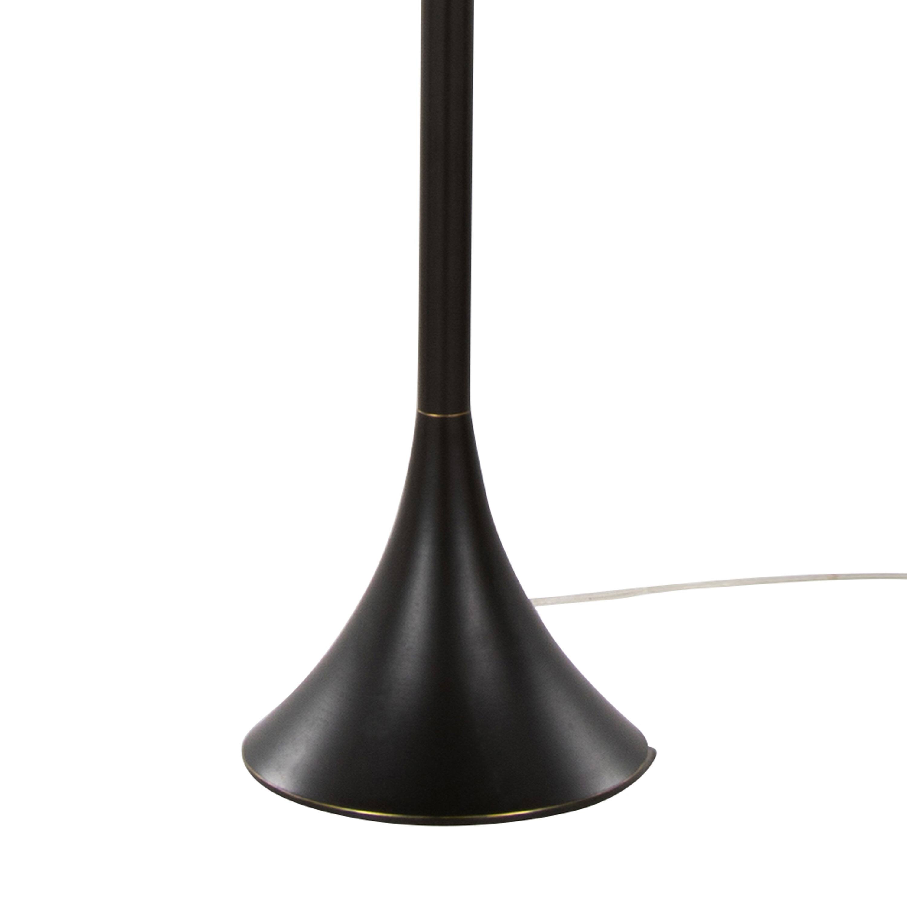 Back. Loheer - Loheer Contemporary Metal Floor Lamp Oil Rubbed Bronze with Natural Linen Shade - Bronze.