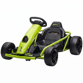 Aosom - Electric Go Kart for Kids, Drift Ride-On Racing Go Kart with Max 8.1 MPH - Green