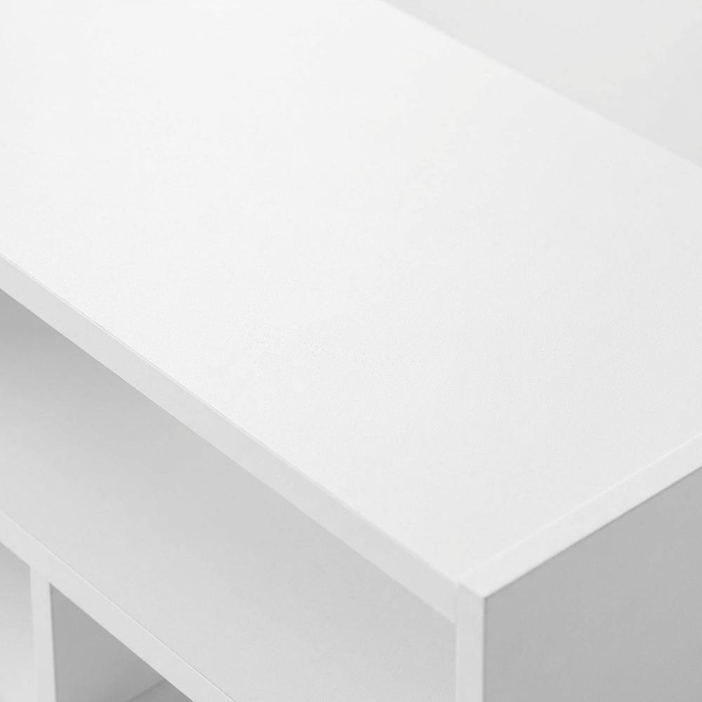 Alt View 1. FurniFact - White desk organizing shelf with multi-tier design and sturdy wood construction - White.